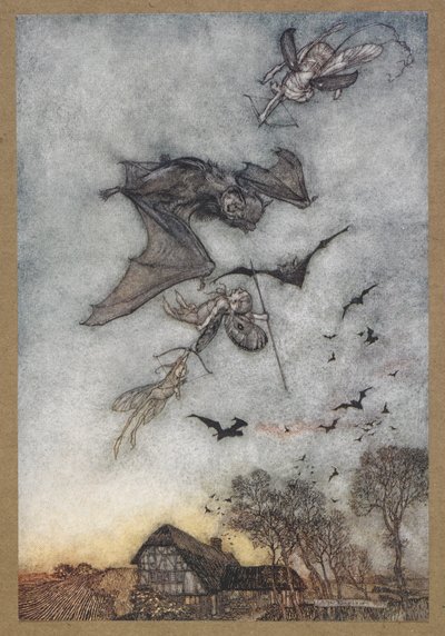 Certains guerroient avec des chauves-souris pour leurs ailes de cuir. Une scène de 