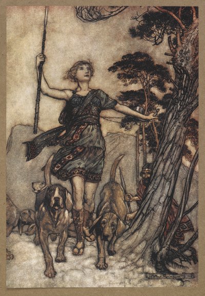 Nous irons, belle reine, au sommet de la montagne et marquerons la confusion musicale des chiens et l