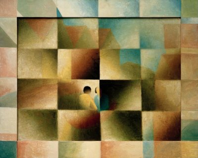 Paysage avec point de vue : des gens en bateau - Arthur Segal