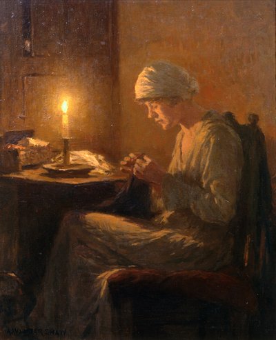 Broderie à la lumière des bougies - Arthur Winter Shaw