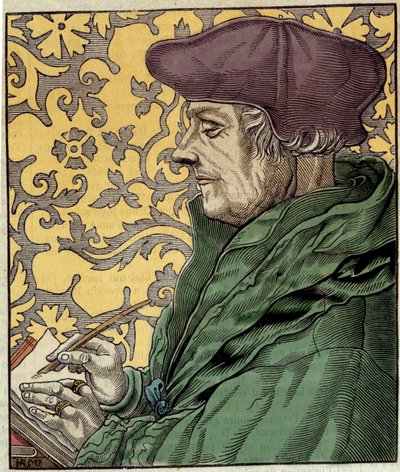 Portrait de Didier Erasme (Erasmus de Rotterdam) (1469 - 1536), humaniste néerlandais. - Artist Unknown