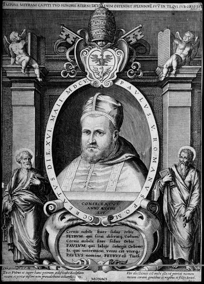 Portrait du 231e pape Paul V en 1605 - Artist Unknown