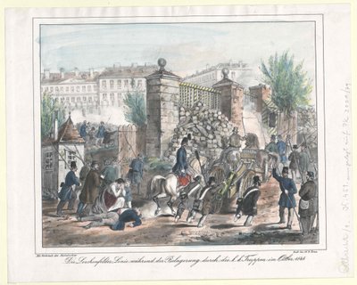 La ligne Lerchenfelder pendant le siège par les troupes k. k. en octobre 1848 - Artist Unknown