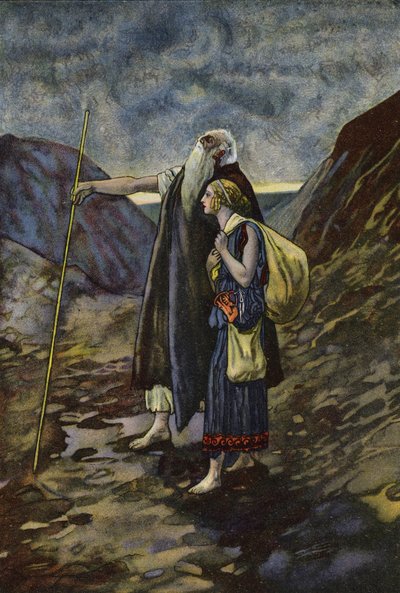 Œdipe aveugle conduit par sa fille Antigone - Artus Scheiner