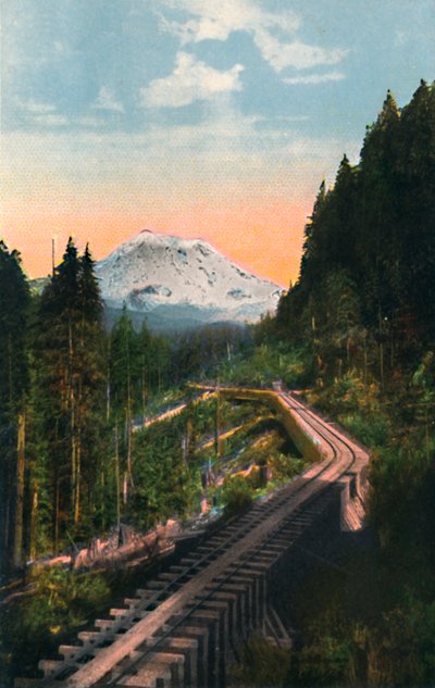 Mont Rainier depuis le C. M. & P. S. R. R., vers 1916 - Asahel Curtis