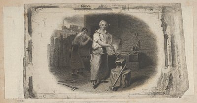 Vignette de billet de banque avec un forgeron et une forge, vers 1824-37 - Asher Brown Durand.