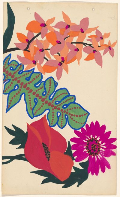 Conception pour broderie de feuilles et de fleurs - Atelier Martine