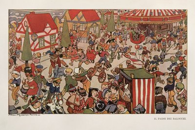 Le pays des jouets, illustration de Pinocchio - Attilio Mussino