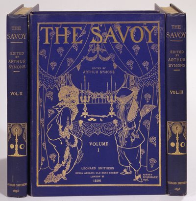 Couverture pour The Savoy, Volumes I-III, édité par Arthur Symons, publié par Leonard Smithers 1896 - Aubrey Beardsley