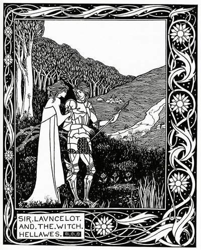 Sir Launcelot et la sorcière Hellawes, 1870 - Aubrey Beardsley