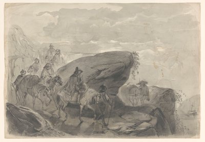 Paysage avec une procession de voyageurs - August Allebe