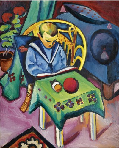 Garçon avec livre et jouets - August Macke