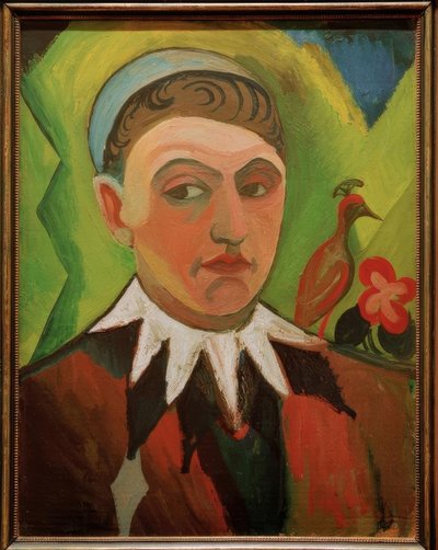 Clown, autoportrait caricaturé - August Macke