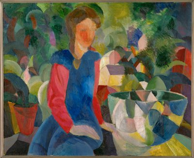 Fille avec un bocal à poissons - August Macke