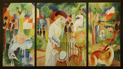 Grand jardin zoologique (painting on canvas) - August Macke