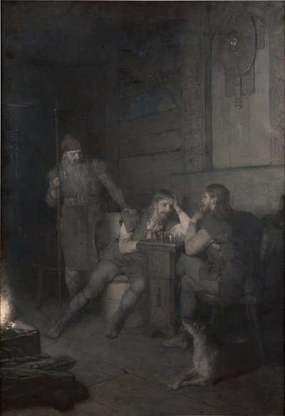 Frithiof joue aux échecs (tiré de La Saga de Frithiof) - August Malmström