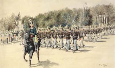 Maly Défilé du bataillon des académiciens - August von Maly