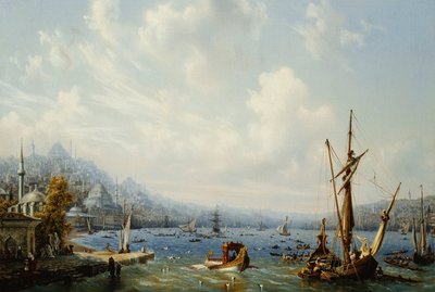 Bateaux sur le Bosphore, au large de Constantinople, 1846 - Auguste Etienne Francois Mayer