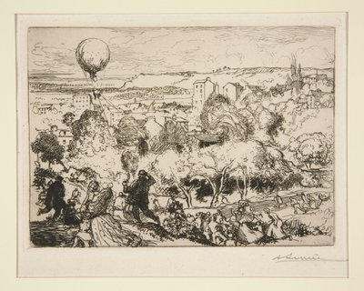 Le ballon qui tombe, au Pré-Saint-Gervais - Auguste Lepere