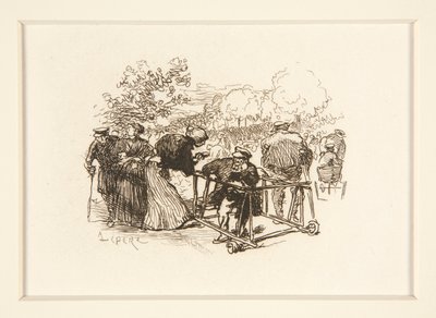 Homme dans un déambulateur, avec d