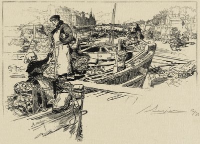 Scène de quai, probablement années 1880 - Auguste Louis Lepère