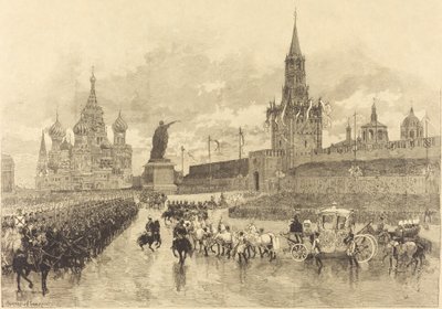 Le Couronnement du Tzar. Le Cortège Impérial Traverse la Place Royale - Auguste Lepère and Auguste Gérardin