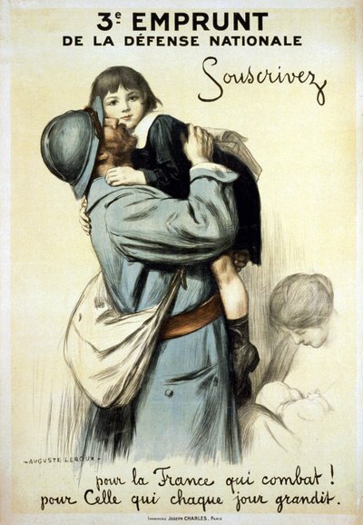 Troisième emprunt de la Défense Nationale "Souscrivez pour la France qui se bat et pour celle qui grandit chaque jour" - Affiche - Auguste Leroux
