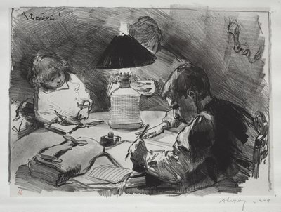 Autour de la lampe - Auguste Louis Lepère
