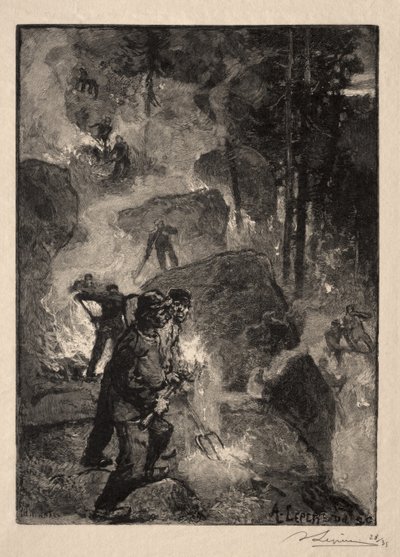 Brûleurs de fougères - Auguste Louis Lepère