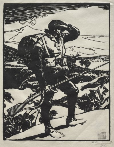 Chasseur alpin regardant la plaine du Rhin - Auguste Louis Lepère