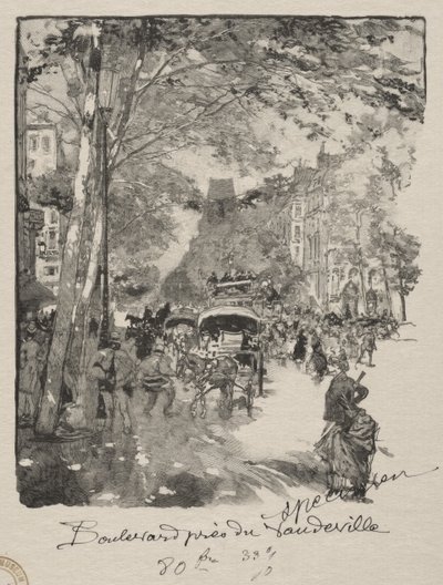 Le Boulevard près du Vaudeville - Auguste Louis Lepère