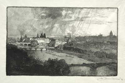 Paris, vu du Pavillon de Flore - Auguste Louis Lepère