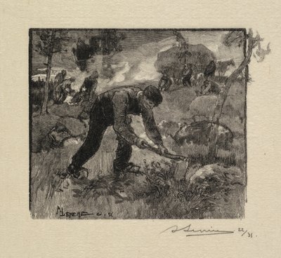 La Forêt de Fontainebleau: Arracheurs de Bruyères - Auguste Louis Lepère