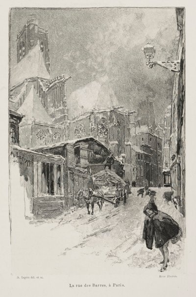 La Rue des Barres, Paris - Auguste Louis Lepère