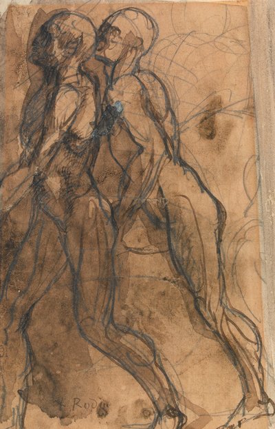 Les Ombres approchant Dante et Virgile - Auguste Rodin