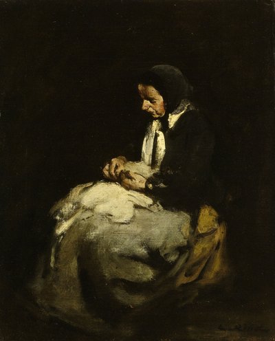 Femme en train de coudre - Auguste Theodule Ribot
