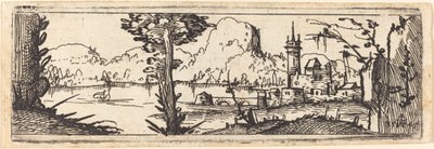 Paysage avec lac et ville, 1545 - Augustin Hirschvogel