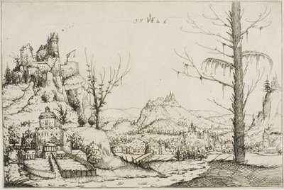 Paysage avec une Forteresse sur une Colline - Augustin Hirschvogel