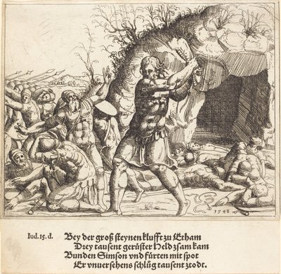Samson tue les Philistins, 1548 - Augustin Hirschvogel