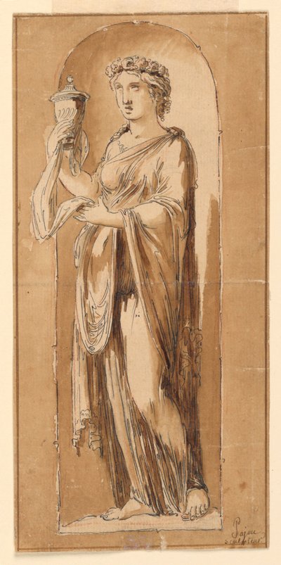 Conception pour une sculpture dans une niche - Augustin Pajou