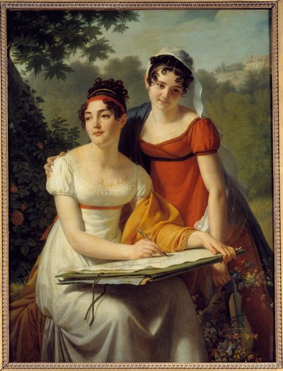 Portrait des dames Duval. Peinture par Jacques Augustin Catherine Pajou - Augustin Pajou