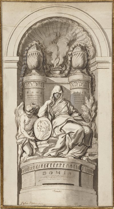 Étude pour un monument funéraire, 1750 - Augustin Pajou