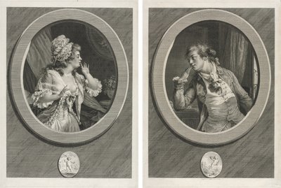 Soyez au moins discret et vous pourrez compter sur moi (paire) - Augustin de Saint-Aubin