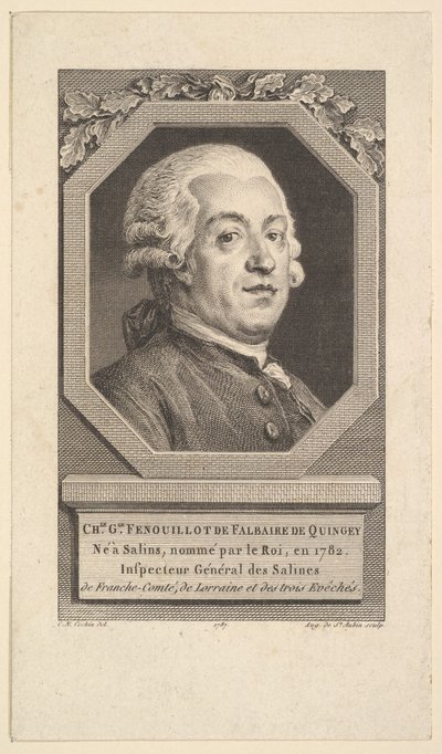Portrait de Charles George Fenouillot de Falbaire de Quingey - Augustin de Saint Aubin