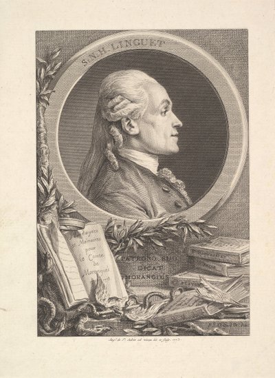 Portrait de Simon-Nicolas-Henri Linguet, 1773 - Augustin de Saint Aubin