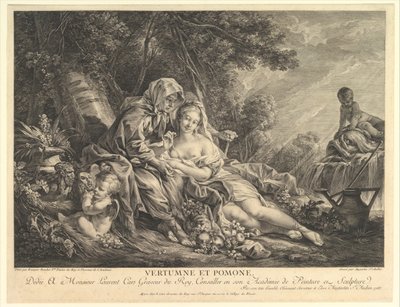 Vertumne et Pomone, 1765 - Augustin de Saint Aubin