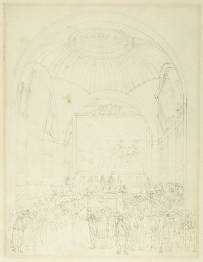 Étude pour la salle du conseil commun, Guild Hall, du Microcosme de Londres - Augustus Charles Pugin
