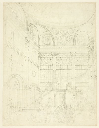Étude pour Session House, Clerkenwell, de Microcosm of London - Augustus Charles Pugin