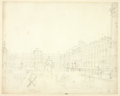 Étude pour Somerset House, Strand, du Microcosme de Londres - Augustus Charles Pugin