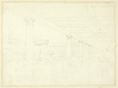 Étude pour le dépôt de Tattersall, du Microcosme de Londres - Augustus Charles Pugin